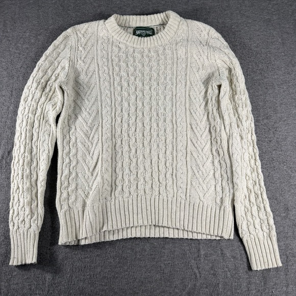 American Eagle Outfitters Sweaters - American Eagle Sweater Womens L Cotton Blend Cable Knit Fisherman Minimalist